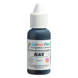 SUGARFLAIR FETTLSLICHE LEBENSMITTELFARBE "COLOURFLEX" - SCHWARZ 15 ML