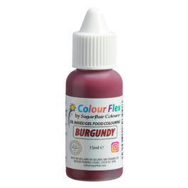 SUGARFLAIR FETTLSLICHE LEBENSMITTELFARBE "COLOURFLEX" - BURGUNDERROT 15 ML