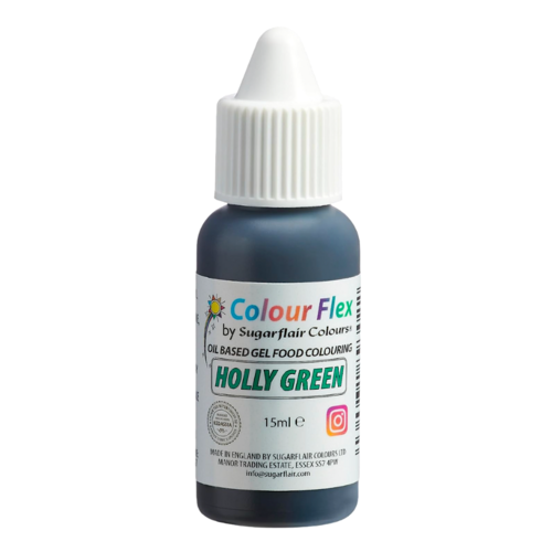 SUGARFLAIR FETTLÖSLICHE LEBENSMITTELFARBE "COLOURFLEX" - HOLLY GRÜN 15 ML