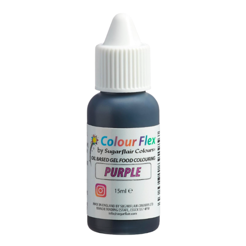 SUGARFLAIR FETTLSLICHE LEBENSMITTELFARBE "COLOURFLEX" - LILA 15 ML