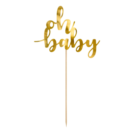 PARTYDECO KUCHENTOPPER - "OH BABY" GOLD