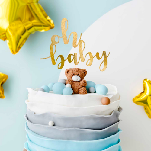 PARTYDECO KUCHENTOPPER - "OH BABY" GOLD