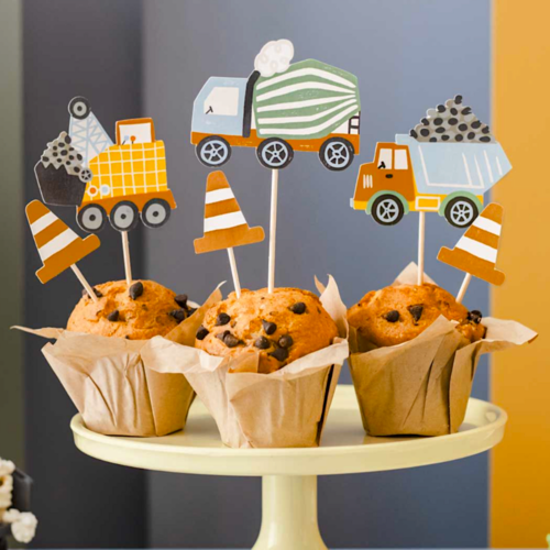 PARTYDECO CUPCAKE-TOPPER - BAUSTELLE
