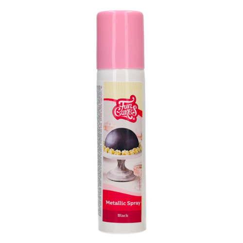 FUNCAKES METALLIC-SPRAY - GLNZEND SCHWARZ (100 ML)