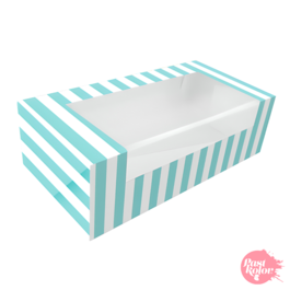 WEISSE UND BLAUE DONUT-BOX - 20.5 X 10 CM