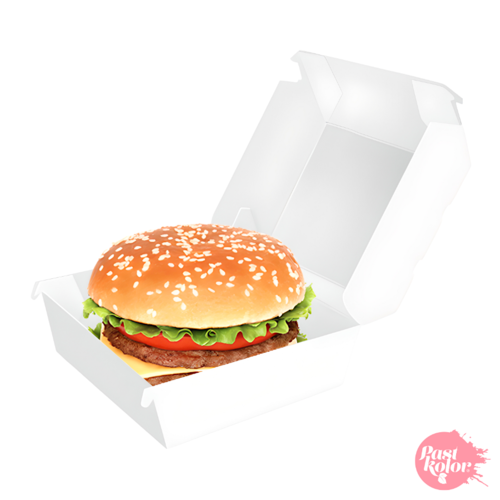 WEISSE HAMBURGER-BOX - 10 X 8 CM