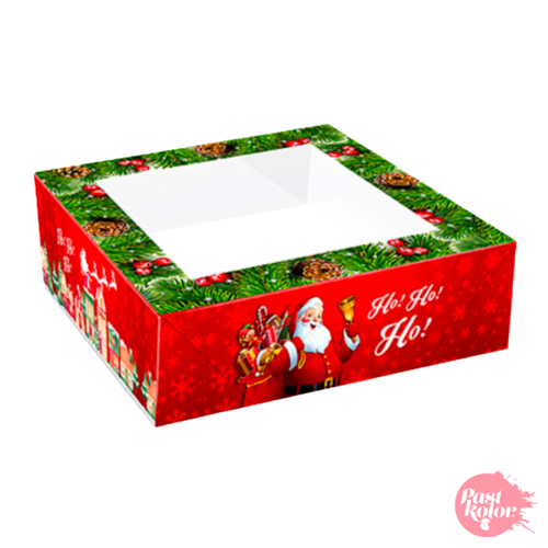 ROTE " SANTA CLAUS" WEIHNACHTSKUCHEN BOX - 33 X 7,5 CM