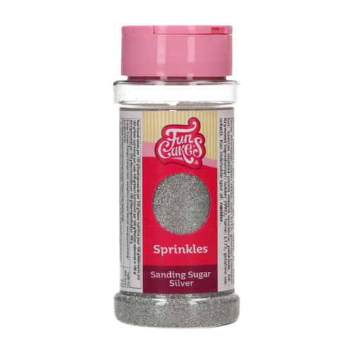 FUNCAKES "SANDING SUGAR" FEINER ZUCKER - SILBER 80 G