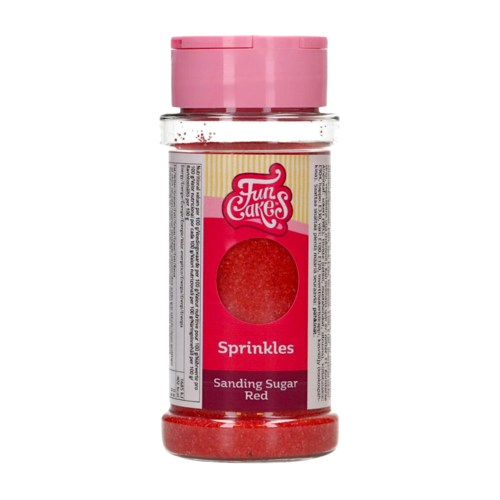 FUNCAKES "SANDING SUGAR" FEINER ZUCKER - ROT 80 G