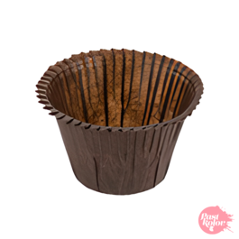 30 GELOCKTE MINI-CUPCAKE-EINWEGFORMEN - BRAUN