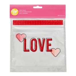 WILTON BONBONTTEN MIT ZIPPVERSCHLUSS - LOVE (20 STCK)