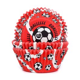 HOUSE OF MARIE CUPCAKE-EINWEGFORMEN - FUSSBALL ROT
