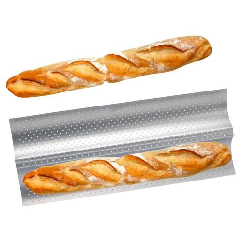 PATISSE STAHLBACKFORM FÜR 2 BRÖTCHEN - 38 X 17 CM