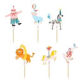 PARTYDECO CUPCAKE TOPPERS - CIRCUS