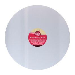 FUNCAKES (MASONITE) RUND & WEISSE TORTENUNTERLAGE - 35 CM Ø / 5 MM