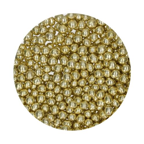 FUNCAKES KNUSPRIGE SCHOKOLADENPERLEN - METALLIC GELB (60 G)