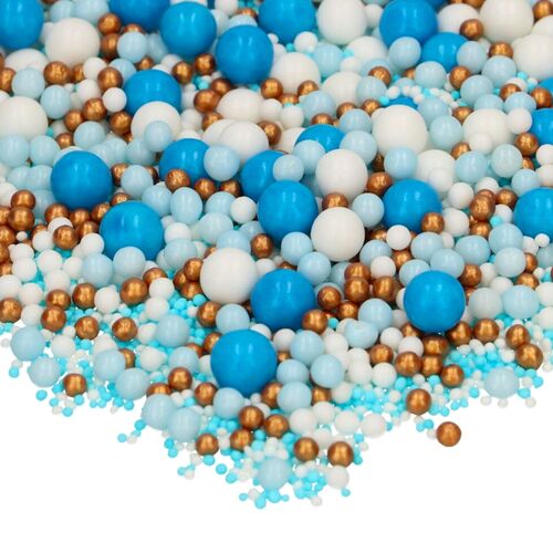 FUNCAKE WEICHE ZUCKER-PERLEN - MIX "BLUE CELEBRATION" 80 G