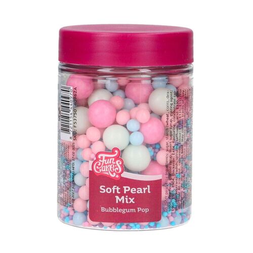 FUNCAKE WEICHE ZUCKER-PERLEN - MIX "BUBBLEGUM POP" 80 G