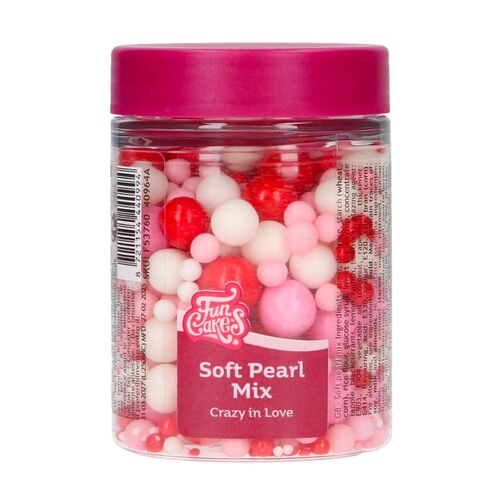 FUNCAKE WEICHE ZUCKER-PERLEN - MIX "CRAZY IN LOVE" 80 G