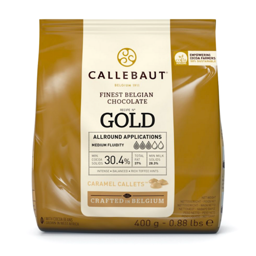 [MHD] CALLEBAUT GOLD KARAMELLISIERTE SCHOKOLADEN CALLETS- 400 G