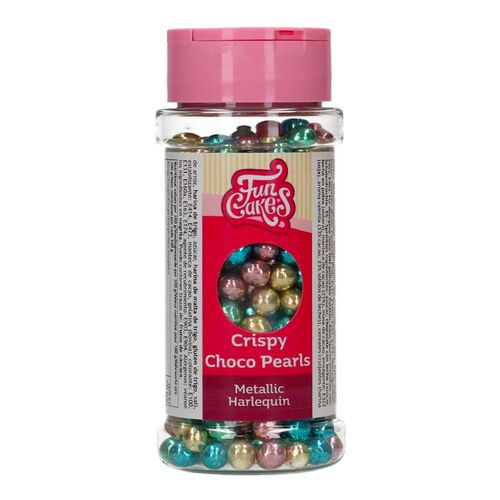 FUNCAKES KNUSPRIGE SCHOKOLADENPERLEN - METALLIC FARBEN (60 G)