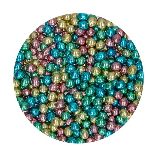 FUNCAKES KNUSPRIGE SCHOKOLADENPERLEN - METALLIC FARBEN (60 G)