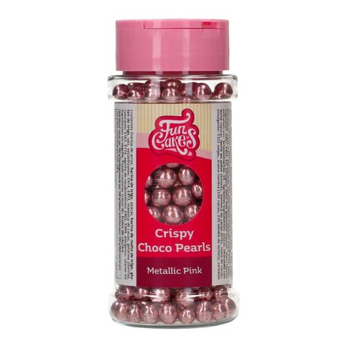 FUNCAKES KNUSPRIGE SCHOKOLADENPERLEN - METALLIC ROSA (60 G)