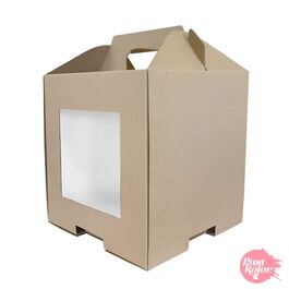 PASTKOLOR WENDBARE HOHE KUCHENBOX (KRAFT / WEISS) - 20 CM / 20 CM H