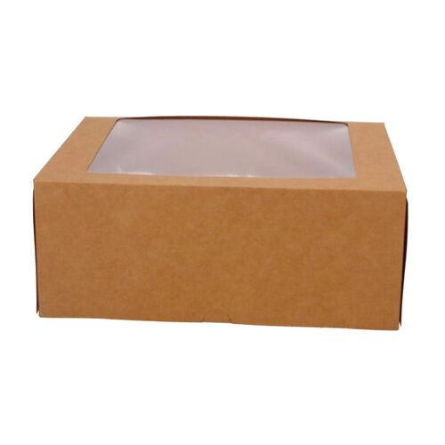 FUNCAKES BOX FÜR 6 CUPCAKES [ODER 12 MINI-CUPCAKES] MIT FENSTER - KRAFT (3 STÜCK)