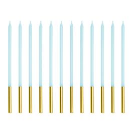 PARTYDECO GEBURTSTAGSKERZEN - BLAU/GOLD (14 CM)
