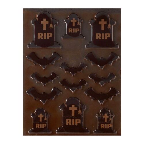 FUNCAKES SCHOKODECORATIONEN - GRABSTEINE UND FLEDERMAUSEN