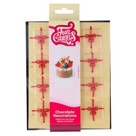 FUNCAKES SCHOKOLADENDEKORATIONEN - WEISS/ROTE GESCHENKE