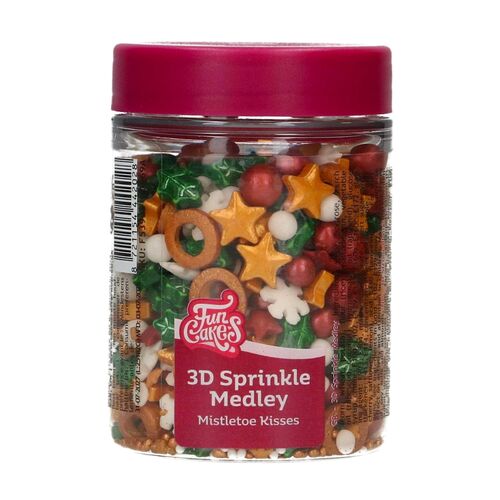 FUNCAKES 3D SPRINKLES - MISTLETOE KISSES (70 G)