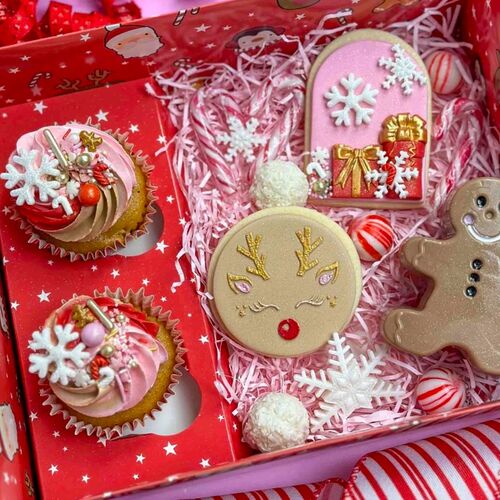SIMPLY MAKING SET 2 BOXEN FÜR SÜSSIGKEITEN UND CUPCAKES - WEIHNACHTSFIGUREN