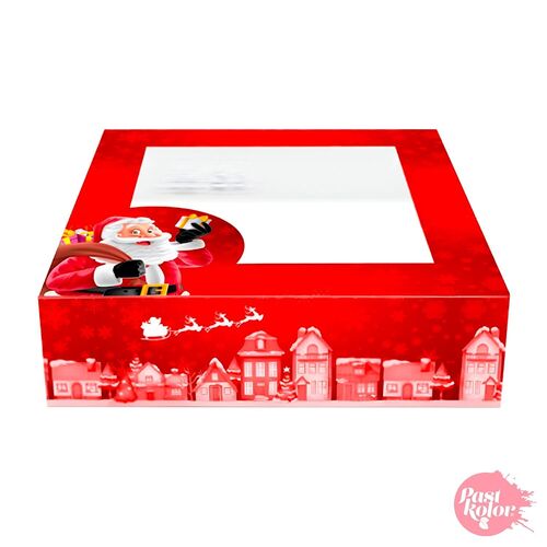 ROTE SANTA WEIHNACHTSKUCHEN BOX - 20 X 7,5 CM