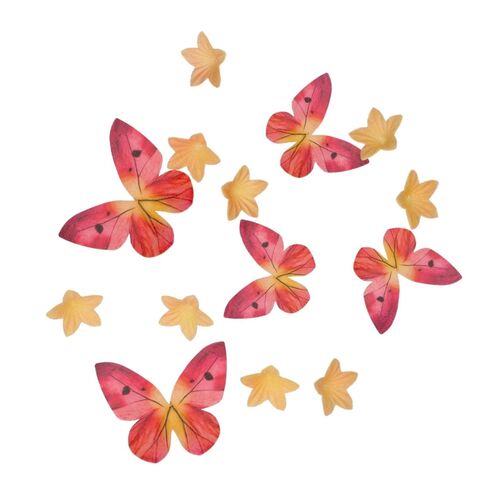WILTON ESSBARE-WAFFELSCHMETTERLINGE - ROSA & ORANGE