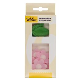 WILTON ESSBARE WAFER BLÜTEN UND BLÄTTER - ROSA