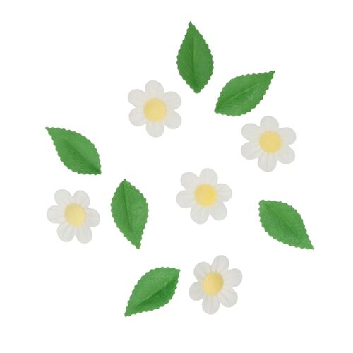 WILTON ESSBARE WAFER BLUMEN UND BLÄTTER - WEISS