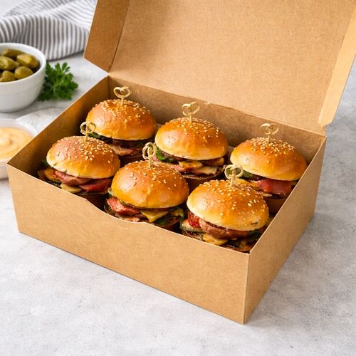 BRAUNE KEKSBOX MIT FENSTER - 22 X 12,5 CM