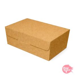 BRAUNE KEKSBOX MIT FENSTER - 22 X 12,5 CM