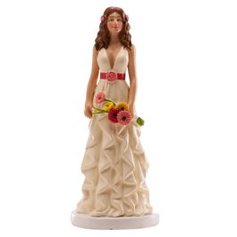 DEKORA KUCHENFIGUR - FRAU MIT GÄNSEBLÜMCHENSTRAUß